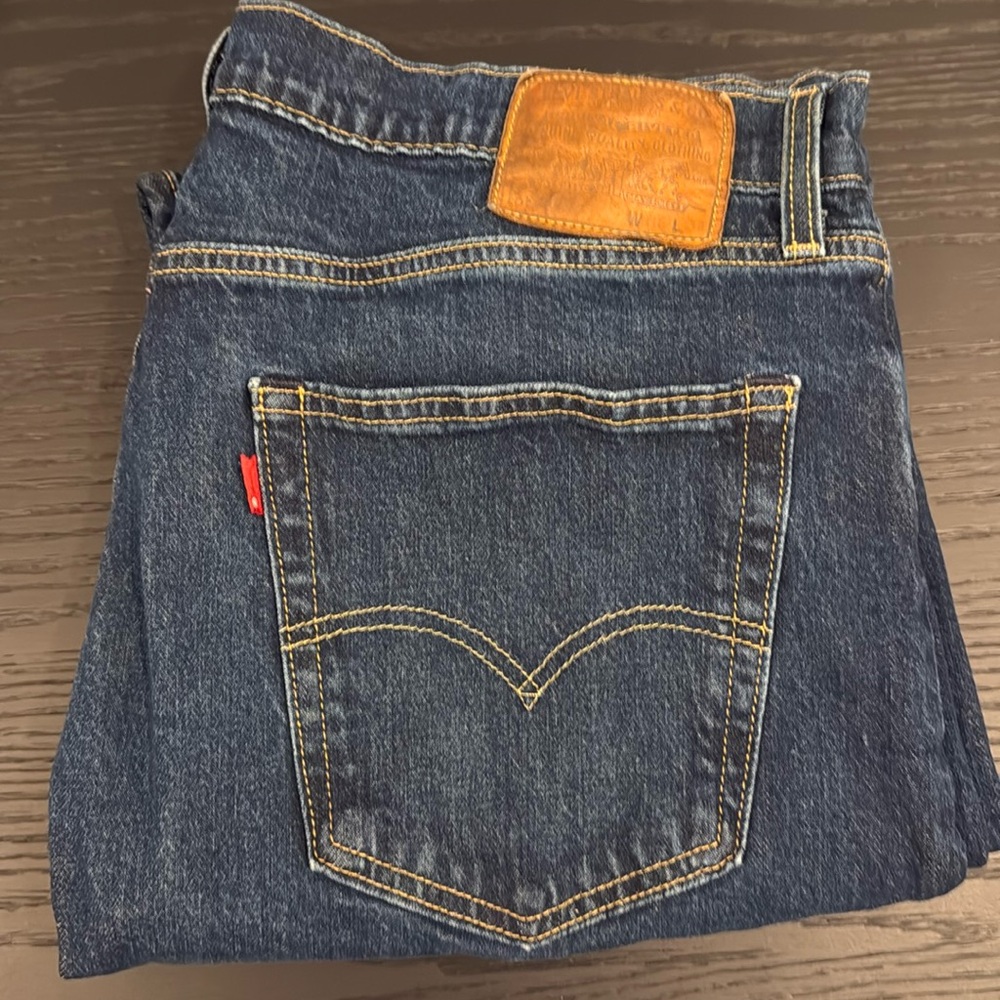 Levi’s Premium 502™ TAPER FIT MEN'S JEANS 36x34 Dark Wash Talk Of The Town